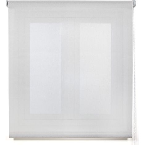 Blindecor Belmont - Tenda avvolgibile in tessuto traslucido lucido, colore: grigio argento, 130 x 180 cm (larghezza per altezza). Dimensioni del tessuto: 127 x 175 cm. Tende per finestre (1/5)