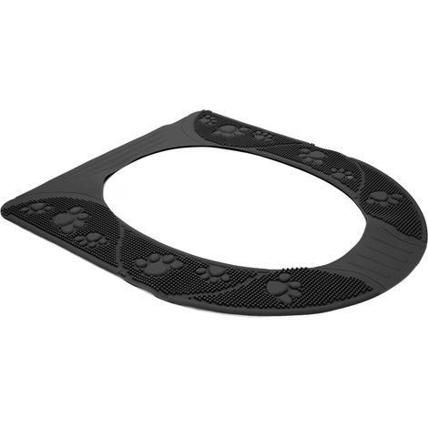 Lot de 2 Housse de Siège de Toilettes Universelle en Silicone Lavable, Antidérapant, Coussin de WC Gris (1/5)