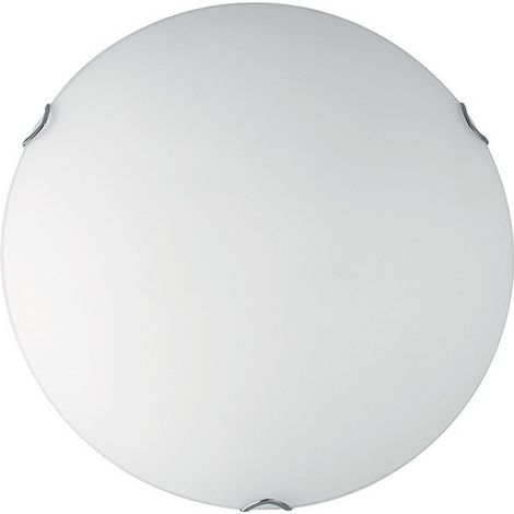 PLAFONIERA OBLO BIANCA 2 LUCI ATTACCO E27 30X30X11CM IN VETRO (1/4)