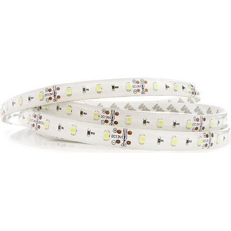 24V Bobina Striscia LED 5 Metri 300 SMD 3528 Bianco Freddo Tagliabile IP65 Biadesivo per Camion Barca