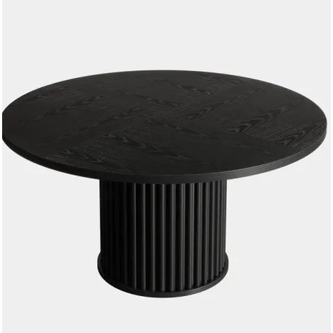 CHICFURN Mesa de comedor redonda 120x120x76,5 cm de MDF negro para 6 personas (1/5)
