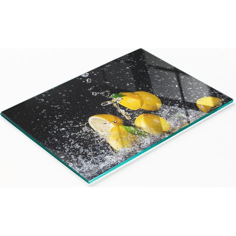 Vassoio decorativo in vetro per servire snack, limoni e acqua, 80x52 cm (1/5)
