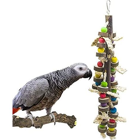 Jouets pour Oiseaux Jouets à macher pour Oiseaux en Bois Blocs Perroquet déchirer Les Jouets Meilleurs pour Pinson, Perruche, perruches, calopsittes, Conures, Oiseaux d'amour