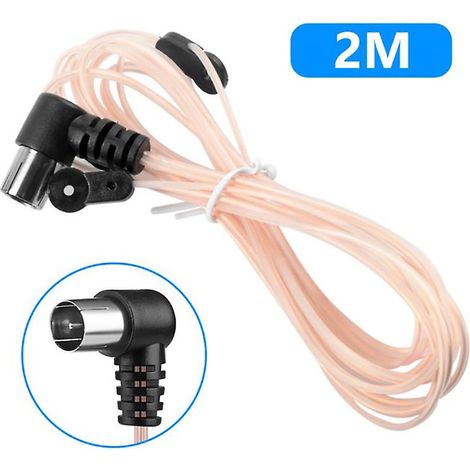 Antenne FM 75 ohms, connecteur mâle de type F, pour récepteur de signal stéréo de radio domestique (1/4)