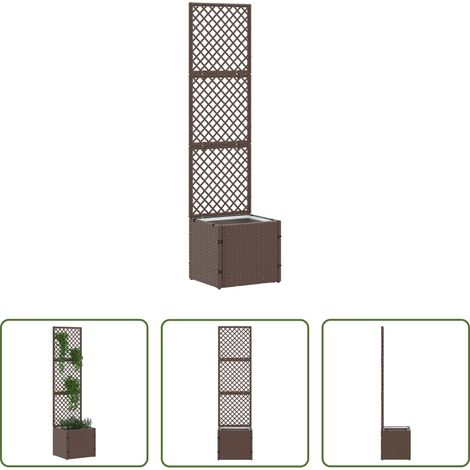 Jardinière métal - Jardinière Treillis Marron 35 x 30 x 135 cm Métал (1/5)