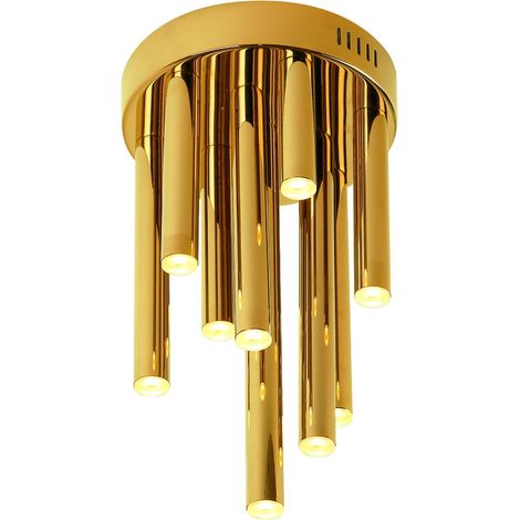 Plafoniera industriale Maxlight Organic 10 luci LED oro (1/2)