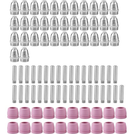 Kit de consumibles para antorcha de plasma: boquillas, electrodos y puntas compatibles con 90 A, juego completo en cobre y aleación duraderos.