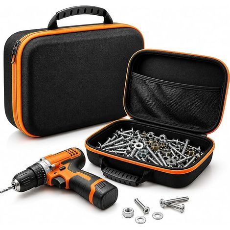 Storage Case, EVA Oxford Cloth Case with Handle, Organizer for Drill, Grinder, Accessories and Cables, 13 x 22.5 x 8 cm (1/5)