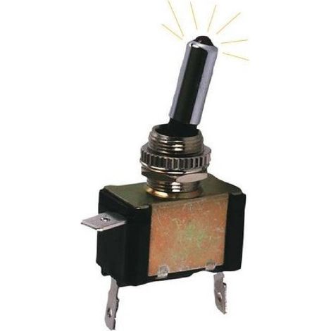 Interrupteur OnOff Metal avec LED Jaune