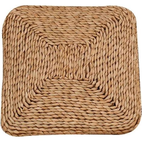 Filiyano – oreiller de chaise – Coussin de sol carré naturel Tatami, coussin futon, oreiller de chaise, coussin de siège épais, paille tressée (1/5)