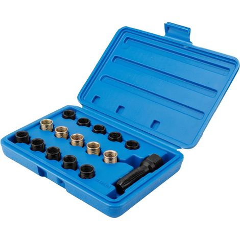 plug rethreading kit,Kit M14X1.25, Petit Robinet de Bougie D'allumage de Moteur, Outils D'entretien Automatique, 16 Pièces Outils de Réparation de Filetage de Bougie D'allumage Kit de (1/5)