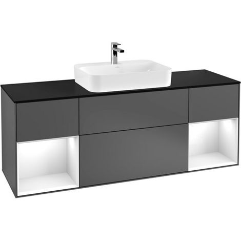 V&B Waschtischunterschrank Wandbeleuchtung Finion 160cm, Pl b m, Rg g wh. Lac, Anthrac. m (1/2)