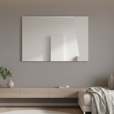 Dmora - Spiegel Dabadal, Badezimmerspiegel, 100% Made in Italy, cm 80x2h60, glänzend weiß (1/3)
