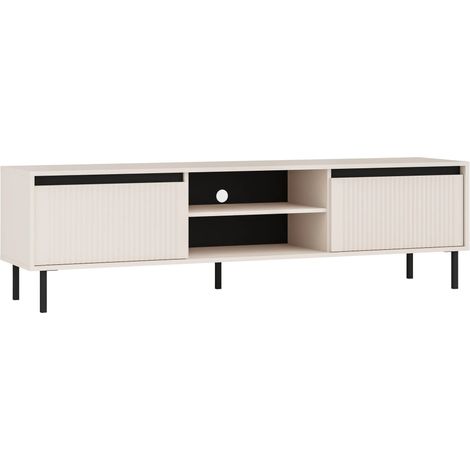 AX LIVING TV-Lowboard Bodrum TV-Schrank 2 Schubladen 178 cm Sandbeige