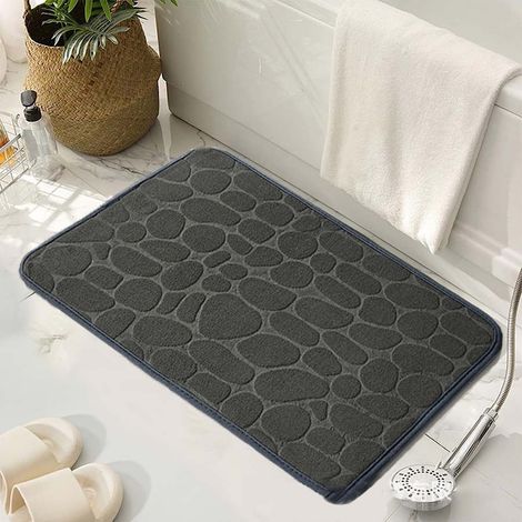 Doux et agréable au toucher - moelleux et confortable - antidérapant - élastique - séchage rapide - Gris foncé（4060cm）