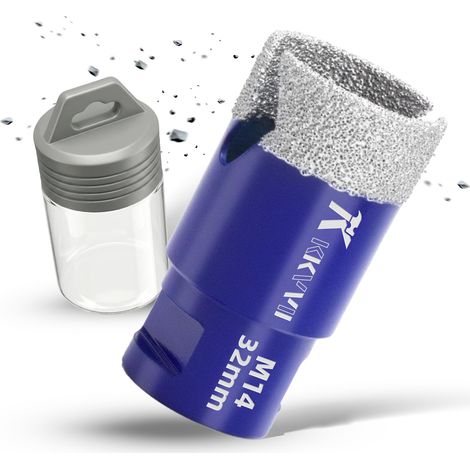 Carrelage Diamant 32mm Scie Cloche Diamantée Trépans de Forage Avec Brasé Sous Vide et Filetage M14 pour Granit Porcelaine Céramique Marbre, pour Meuleuse d'angle (1/5)