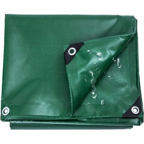 royaluxe -Bâche 300x200 cm - verte à oeillets, PVC 650 g/m2, masquage, imperméable, résistante à l'eau, 6 m2 (1/4)