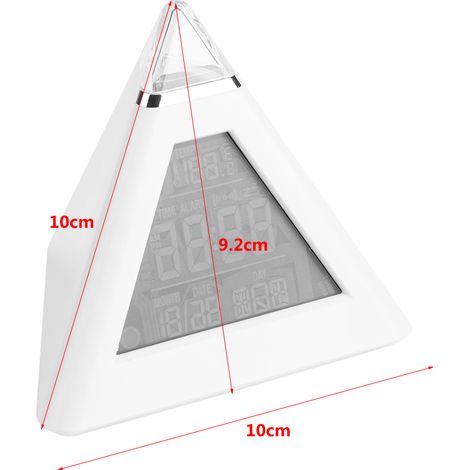 Réveil numérique LCD à LED avec thermomètre et veilleuse, horloge de table, changement de couleur (1/5)