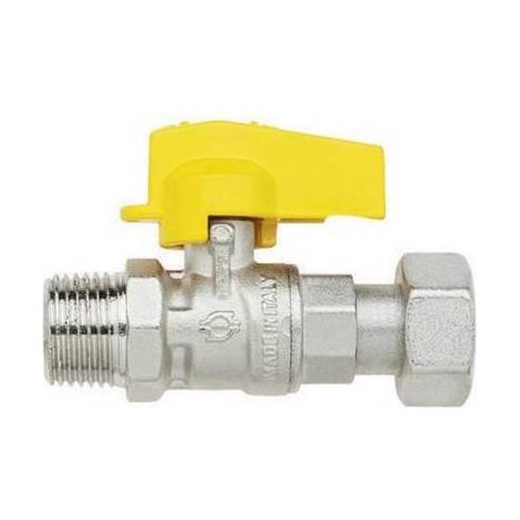 RUBINETTO A SFERA DIRITTO CON LEVETTA NORMGAS MASCHIO-GIRELLO FEMMINA Misura: 1/2" x 1/2"  DN 10