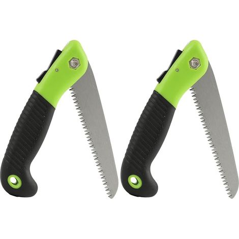 2 x Folding Hand Saw, Pruning Saw Portable Garden Tool with Ergonomic Non-Slip Handle and Tempered Steel Blade, for Camping and Outdoor Work (1/5)