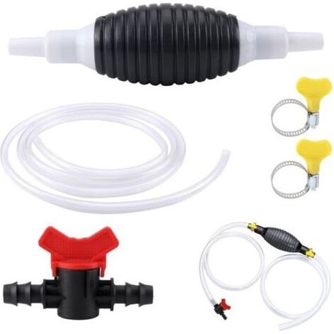 Pompe manuelle carburant,Pompe essence,Pompe Manuelle Siphon Transfert Voiture portative,Universelle Pump,pour solvant d'essence d'aqueduc Liquide Carburant Diesel d'essence de gaz avec Le Tuyau 2M (1/4)