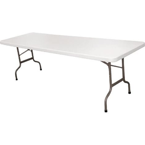 Table rectangulaire pliante en polyéthylène (L)2430 mm, blanche (1/3)