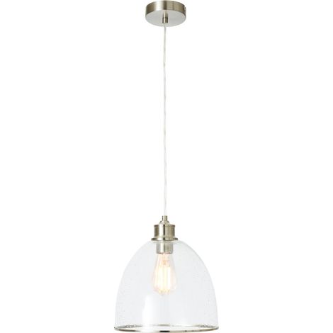 Litecraft Anwar Ceiling Pendant Bubble Injected Shaded 1 Light - Satin Nickel (1/5)