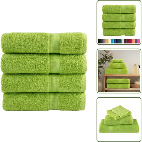 The Living Store Premium-Handtücher SOLUND 4 Stk. Apfelgrün 50x100 cm 600 g/m² - Baumwolle (1/5)