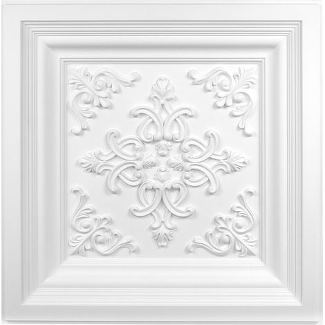 1 pezzo Piastrella per soffitto PU antiurto Perfect 61x61cm B4002 (1/3)