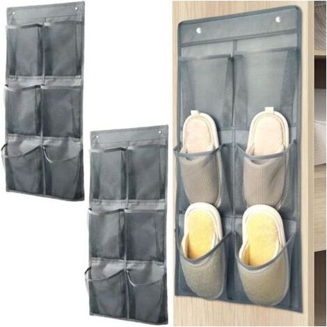 Rangement à chaussures suspendu en 2 pièces, organisateur de chaussures pliable à suspendre à la porte, étagère à chaussures suspendue multifonctionnelle, pour camping-car, chambre, salon (1/4)