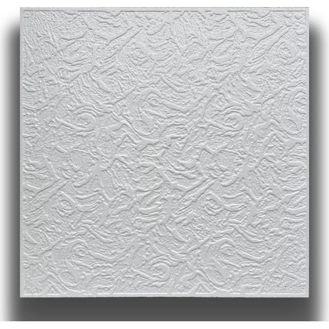 10 o 20mq (40 oppure 80 pezzi) di pannello decorativo a soffitto in polistirene compatto 50x50cm (spess. 1cm) LIZBONA-Pacco da 10 metri quadrati