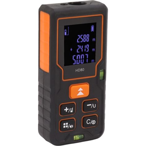 Télémètre laser portable haute précision pour le génie civil, la construction et le travail du bois, portée de 80 m / 262,5 pi (1/5)