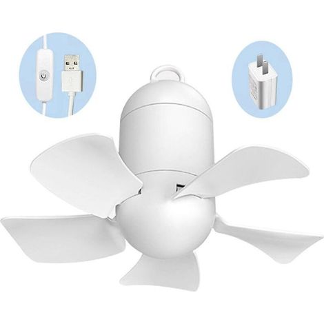 Ventilateur suspendu USB 22cm - Interrupteur pratique, idéal pour l\'été, design compact et silencieux pour un confort optimal (1/5)