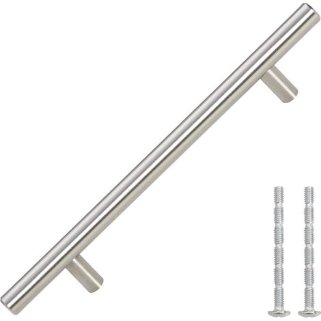 Tiradores para armarios 10 uds acero inoxidable plateado 160 mm vidaXL