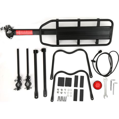 Porte-bagages vélo arrière en alliage d'aluminium, support de siège et sac de transport, accessoires cyclisme. (1/5)
