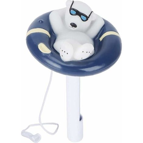 Thermomètre de piscine Tube Indicateur de température Forme Cartoon Ours polaire avec chaîne pour piscine Spa bain à remous étang (1/5)