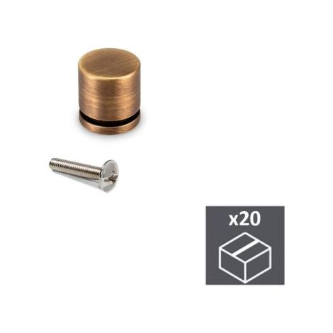 Emuca Lote de 20 pomos para mueble Varadero, diámetro 25mm, Zamak, Oro viejo - (1/5)