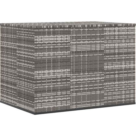 Maison Exclusive - Boîte à coussins de jardin Résine tressée 145x100x103 cm Gris (1/5)