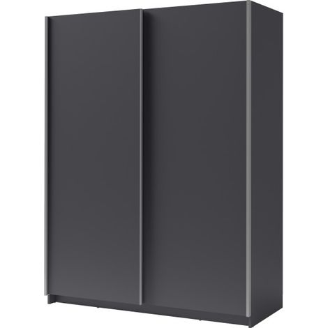 Schwebetürenschrank 2 Türen - Kollektion GOZU - Farbe Graphitgrau - 180 x 198 x 62 cm