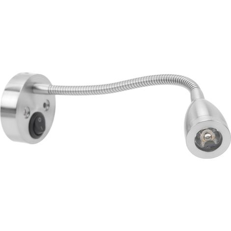 Lampe de chevet LED pivotante à 360° avec col de cygne flexible pour camping-car, bateau, camion, voiture, argentée, compatible avec les véhicules 12 V à 24 V CC. (1/5)