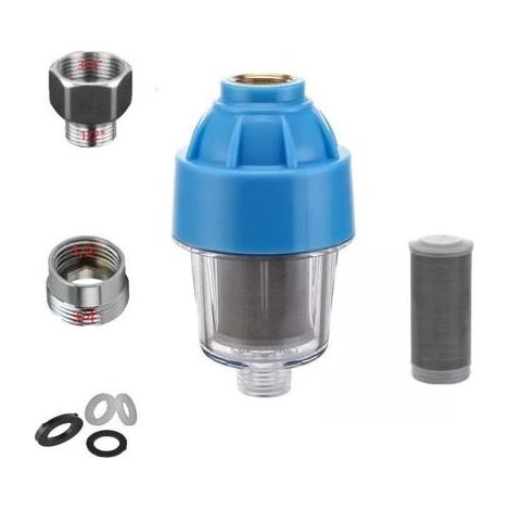 Filtre antisable rouille cailloux charge lave linge lave vaisselle eau pompe adaptateurs 3/4" 1/2 robinet puits sédiments impuretés pompes cartouches 40 microns universel préfiltre (1/5)