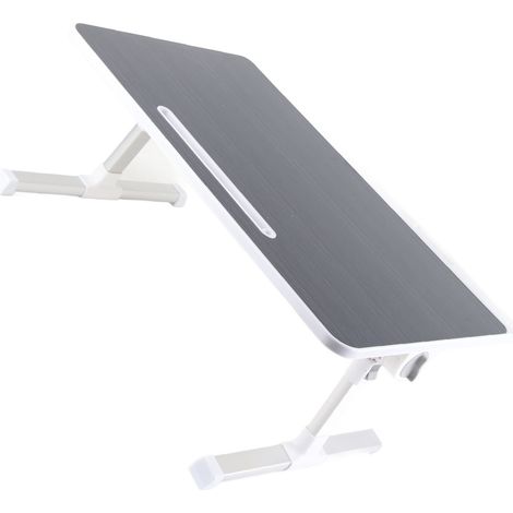 Laptop-Betttablett mit klappbaren Beinen, drehbarer Tischplatte aus Aluminiumlegierung, tragbarer Schreibtisch zum Schreiben, Arbeiten, Lesen und Essen. Schwarz (1/5)