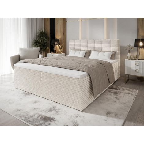 Lit Boxspring Tiliani - Blanc - 180x200 Cm - Lit Moderne - Lit Élégant - Matelas À Ressorts Bonnell (1/5)