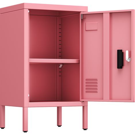 Armoire métallique de 30x35x62 cm, avec ventilation et fente pour cartes, adaptée à l'école, au bureau et à la maison, à monter soi-même, rose (1/5)