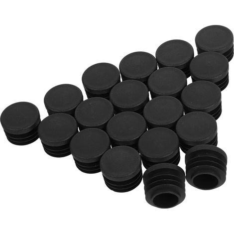 Bouchons ronds en nylon noir pour tubes, 20 pièces, 22 mm (1/5)