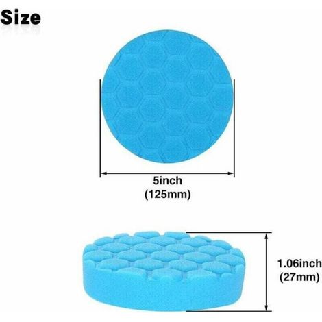 Tampon De Polissage - 125 Mm - Mousse A Cellules Ouvertes - Pour Polisseuse Automobile - Lot De 5 (1/5)