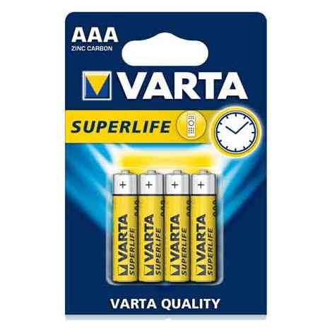 PILE 'SUPERLIFE' MINISTILO Blister 4 pezzi - 12 confezioni- VARTA