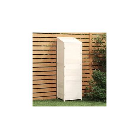 Remise de jardin Blanc 55x52x174,5 Bois de sapin solide (1/5)