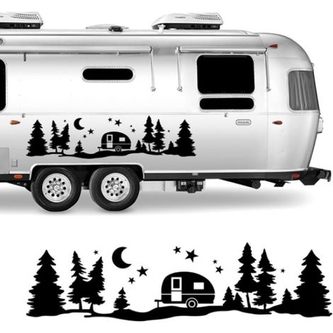 Autocollant vinyle motif forêt pour carrosserie SUV, camping-car, fourgonnette, caravane