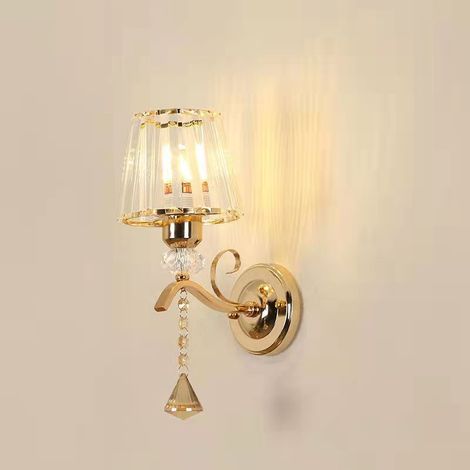 Applique murale en cristal, applique décorative de style nordique, lampe de chevet pour couloir ou chambre. (1/4)